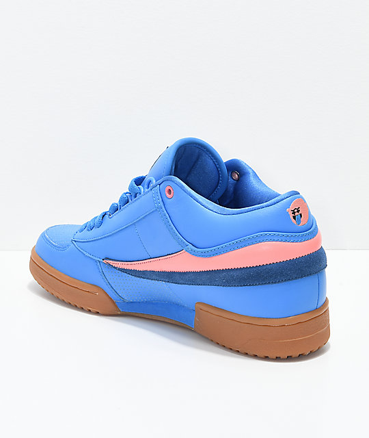pink and blue fila shoes