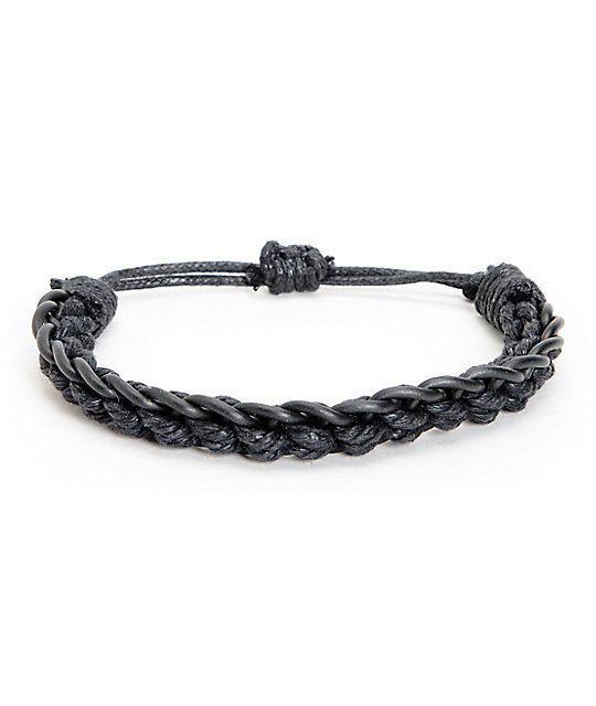 Fad Treasures Large Black Braided Bracelet Zumiez Fad Treasures Large Black Braided Bracelet