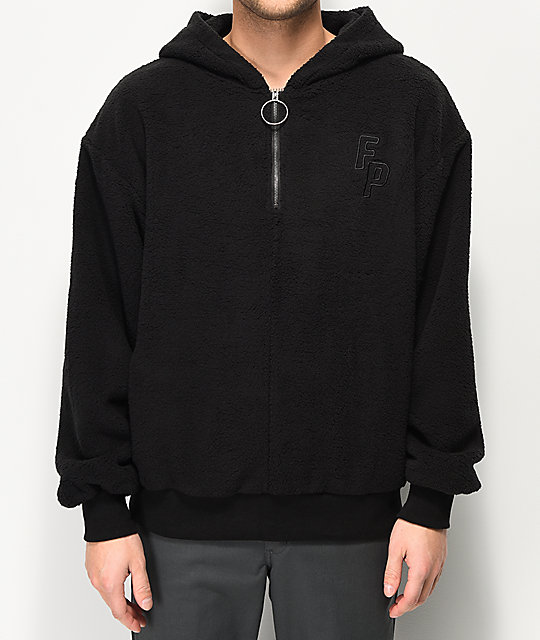 black half zip hoodie