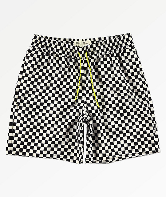 checkered swim shorts