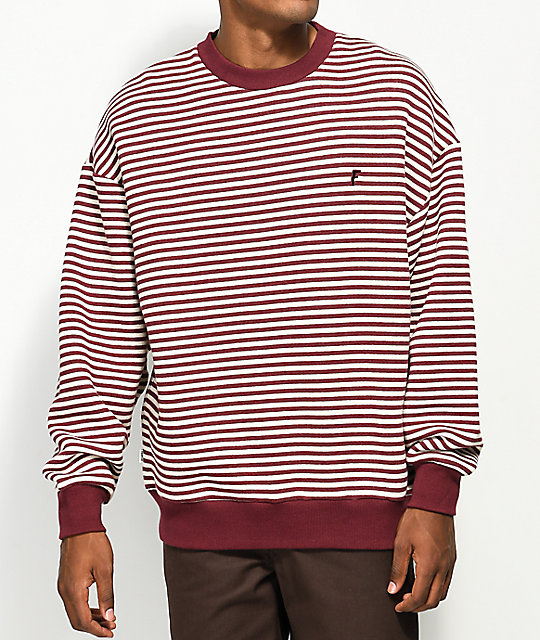 striped crew neck sweatshirt