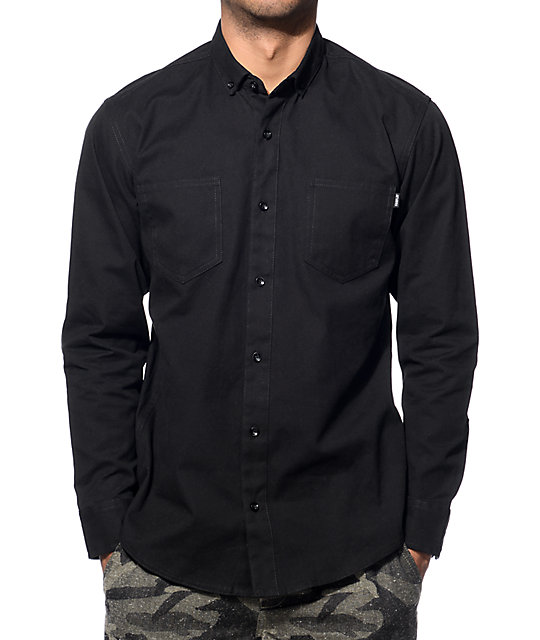Fairplay Kamdon Black Long Sleeve Button Up Shirt