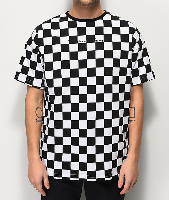 camisa cuadros blanco y negro hombre