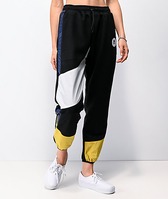 black and yellow sweatpants