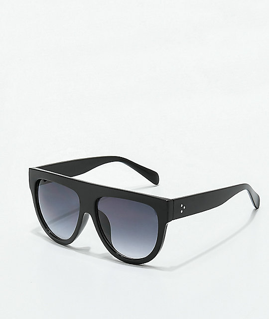 Top Black Black Bar Flat Top Sunglasses Flat Flat Top Bar Sunglasses UMqSGVzp