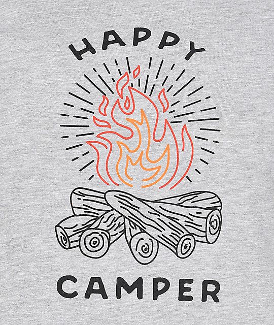 Forty Ninth Supply Co Happy Camper Grey T-Shirt | Zumiez