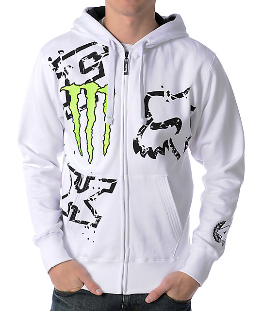 Fox x Monster Ricky Carmichael Downfall White Hoodie | Zumiez