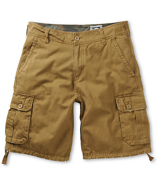 Free World Debacle Dark Khaki Cargo Shorts at Zumiez : PDP