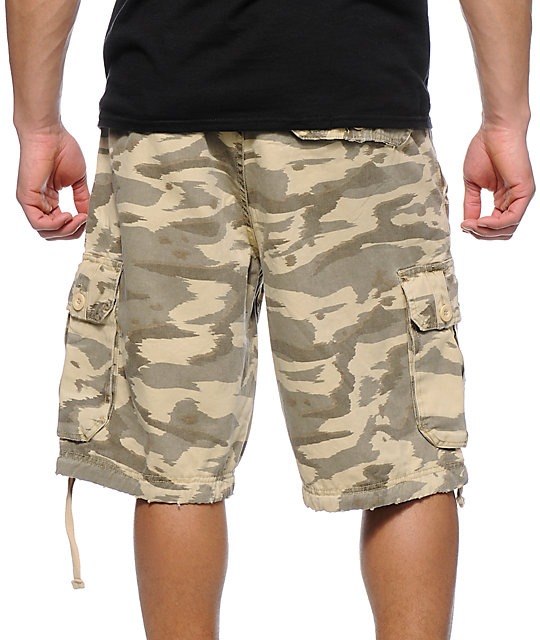 Free World Debacle Desert Camo Cargo Shorts | Zumiez