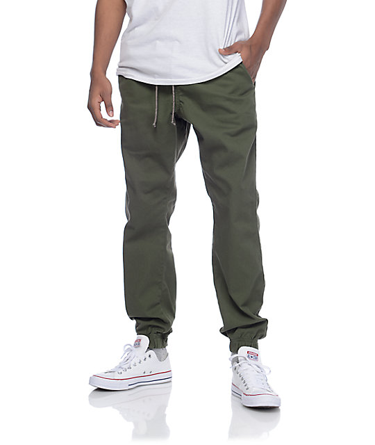 Free World Remy Pantalones Joggers En Color Verde Olivo