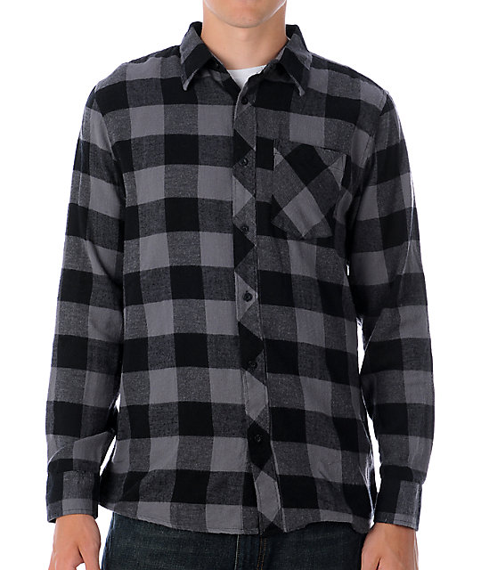 Free World Triumph Grey & Black Flannel Shirt