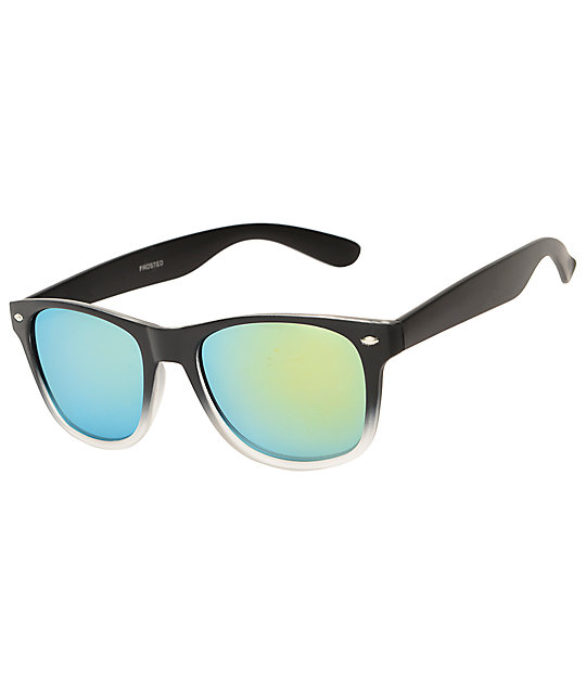 Frosted Black & White Fade Sunglasses | Zumiez