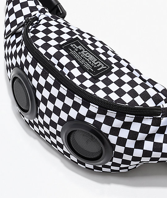 Fydelity Bluetooth Black & White Checkered Fanny Pack | Zumiez