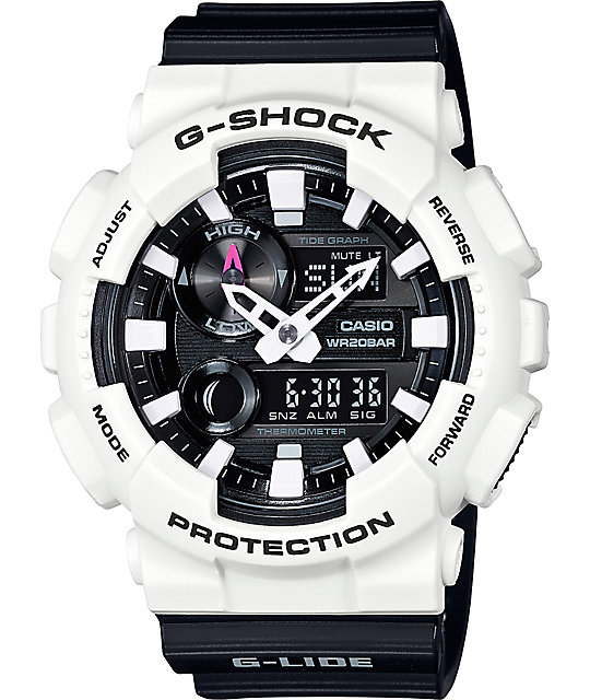 g shock watch black and white