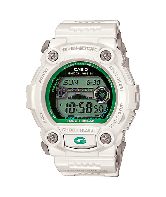 g shock white green