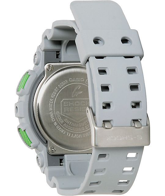 g shock grey and green