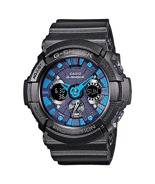 G-Shock GA-200SH-2A X-Large Black & Blue Watch | Zumiez