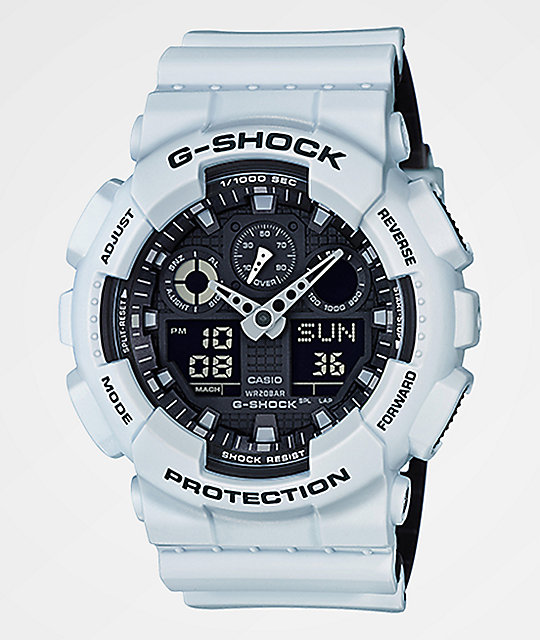 G Shock Ga100l 7a Military Reloj Layered En Blanco Zumiez