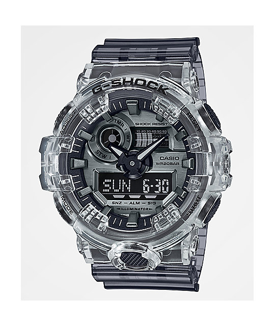 G Shock Ga700 Clear Dark Grey Watch Zumiez