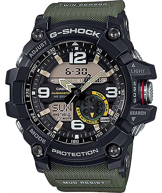 G-Shock GG1000-1A3 Mudmaster Twin Sensor Olive Watch at Zumiez : PDP