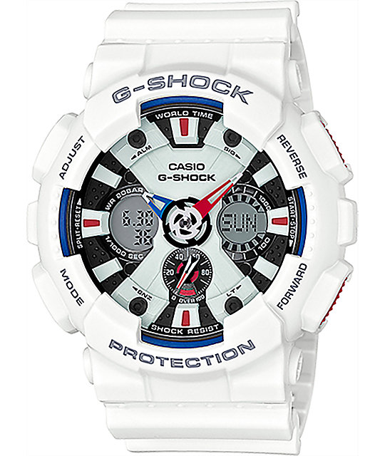 g shock red and blue