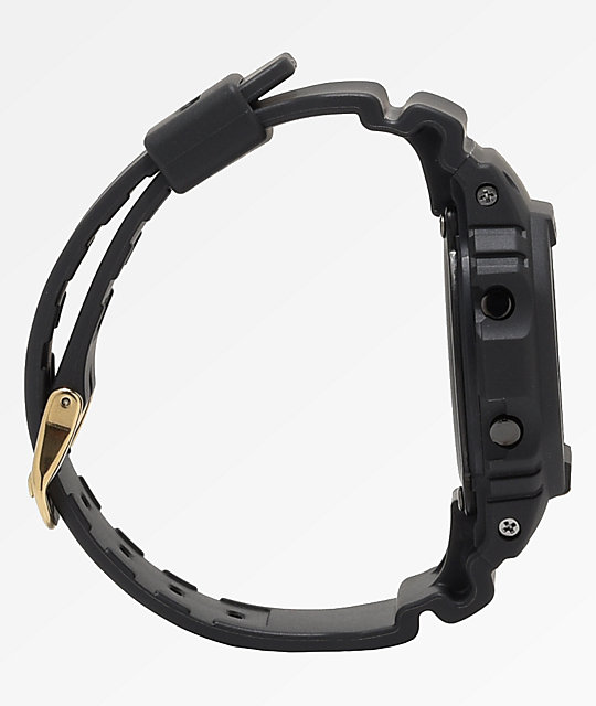 g shock black gold digital