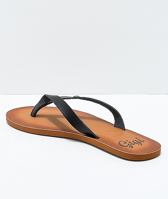 cheap black thong sandals