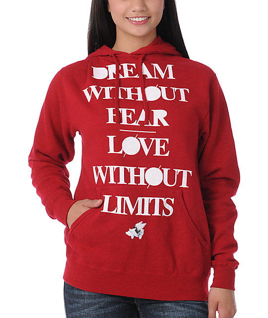 Glamour Kills Dream Without Fear Red Pullover Hoodie | Zumiez