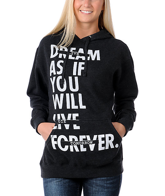 Glamour Kills Live Forever Tomorrow Charcoal Pullover Hoodie | Zumiez