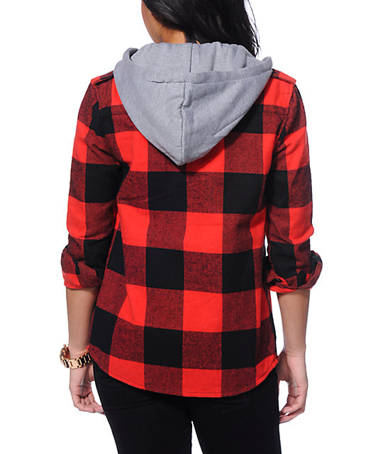 Glamour Kills The Hendersons Red & Black Hooded Flannel Jacket | Zumiez