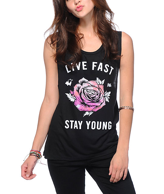Glamour Kills x AWG Live Fast Rose Muscle Tank Top
