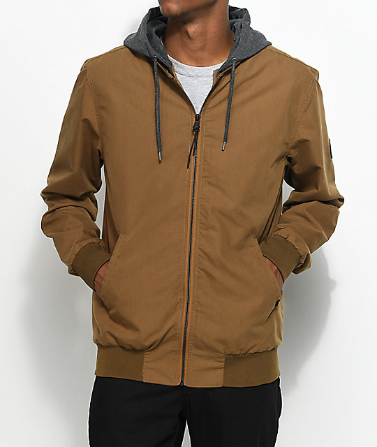 hooded khaki jacket