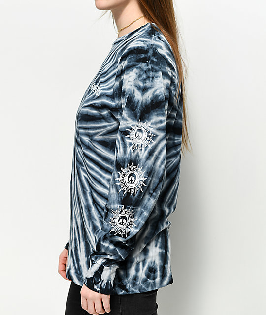 49 Black Tie Dye Shirt Long Sleeve PNG