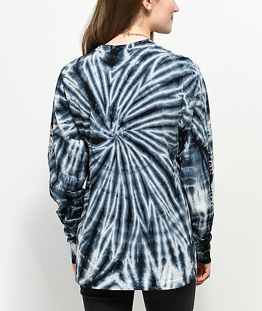 Gnarly Aztec Black Tie Dye Long Sleeve T-Shirt | Zumiez