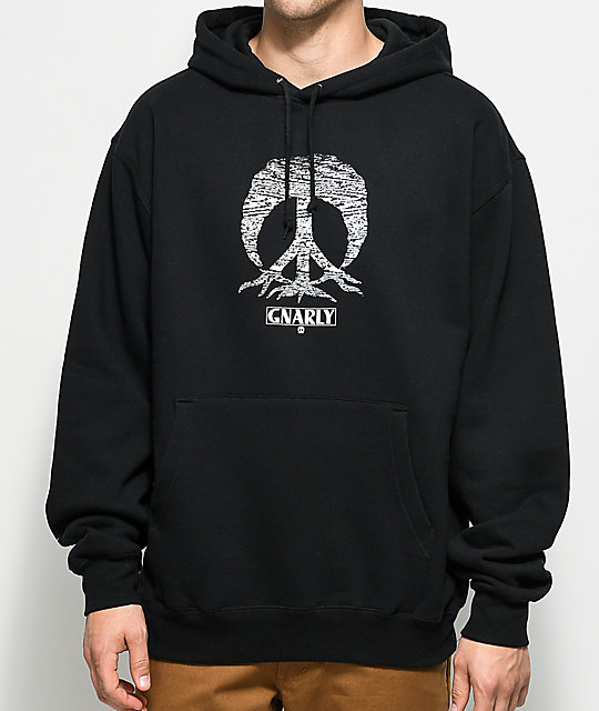 Gnarly Rewind Peace Tree Black Hoodie | Zumiez