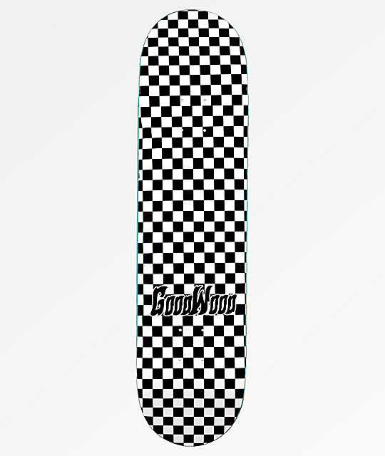 black and white checkered skateboard