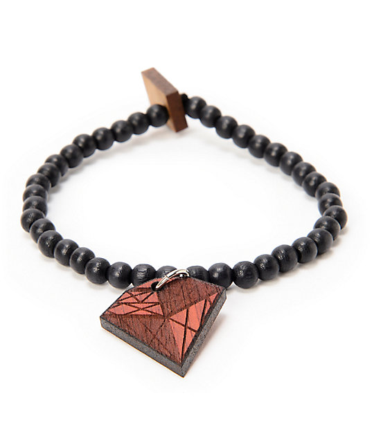 Goodwood Nyc Stone Diamond Black Wood Bracelet Goodwood Nyc Stone Diamond Black Wood Bracelet
