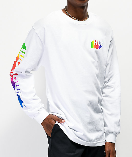 White HUF Aura Long Sleeve T-Shirt