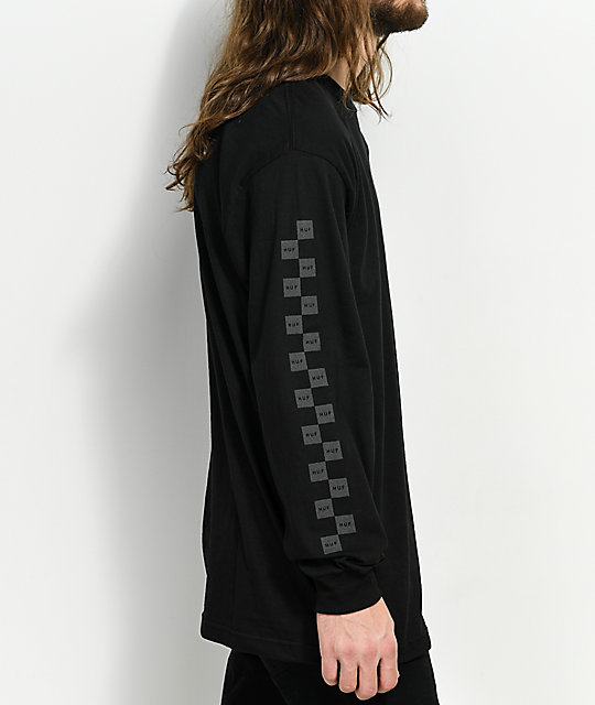 HUF Blackout Black Long Sleeve TShirt Zumiez