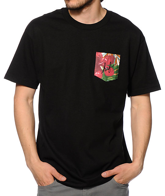 HUF Blossom Script Pocket T-Shirt | Zumiez