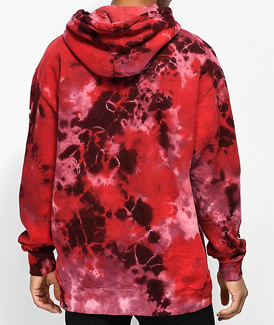 maroon tie dye hoodie