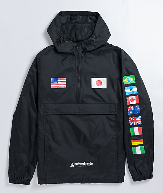 huf worldwide hoodie flags