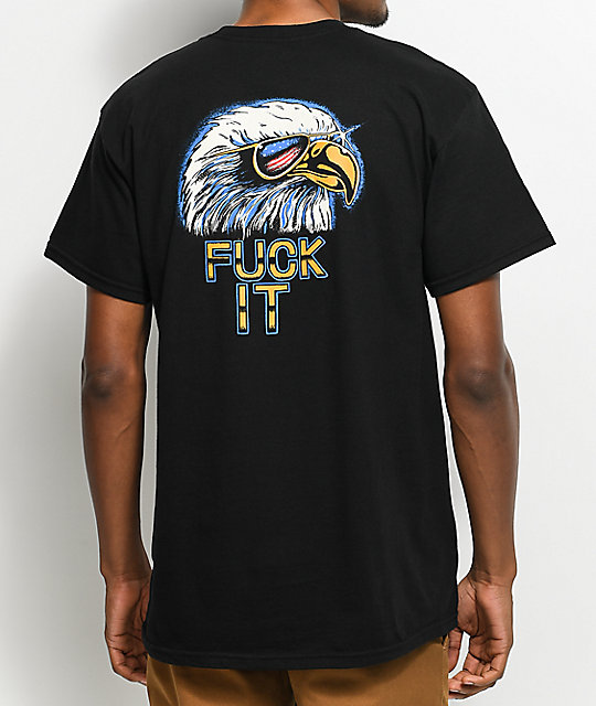 HUF Fuck It Eagle Black T-Shirt | Zumiez