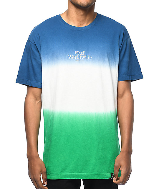 Huf Garment Dip Dye Blue T Shirt