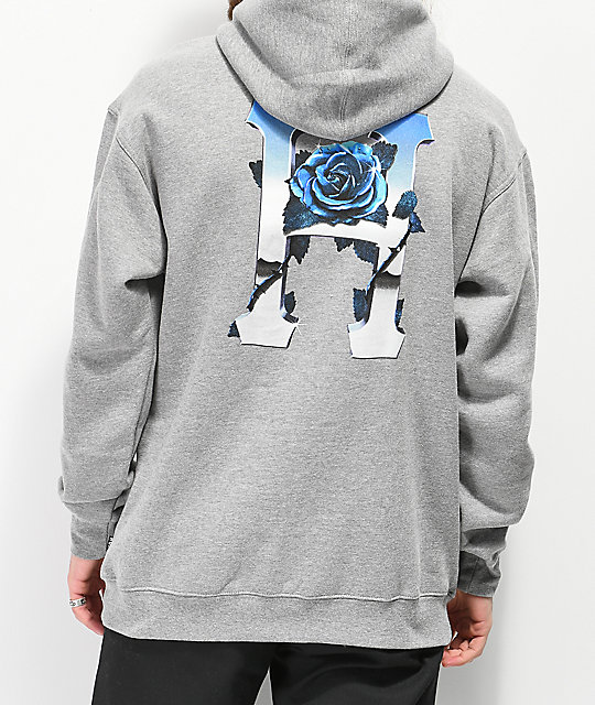 huf blue rose hoodie