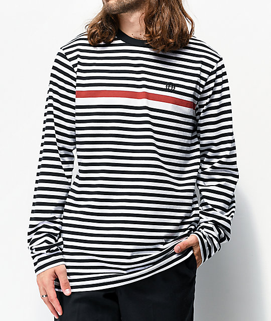 HUF Morris Black Stripe Long Sleeve TShirt Zumiez