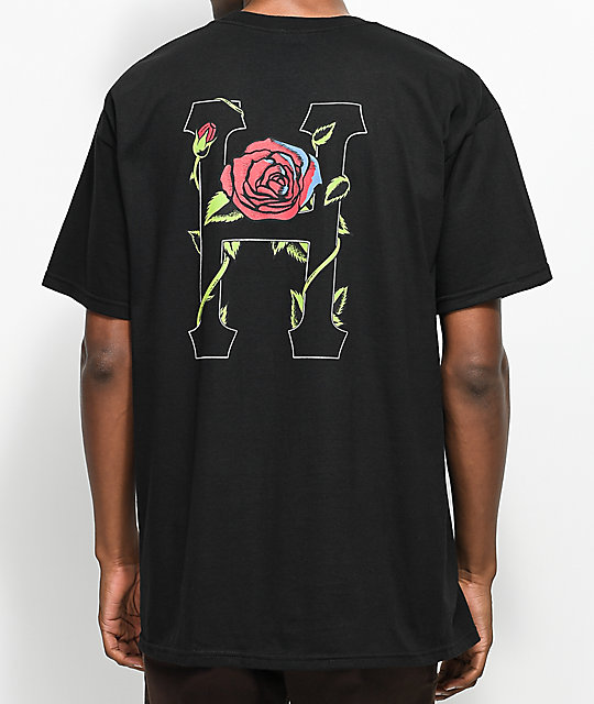 HUF Roses Classic H Black T-Shirt | Zumiez