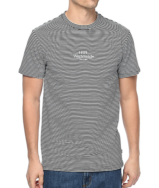 HUF Royale Striped Black & White T-Shirt | Zumiez