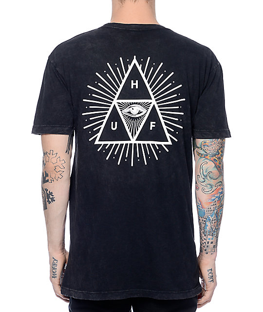 HUF Third Eye Mineral Wash Black T-Shirt | Zumiez