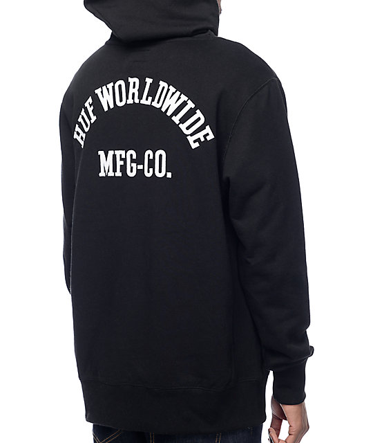 huf worldwide black hoodie